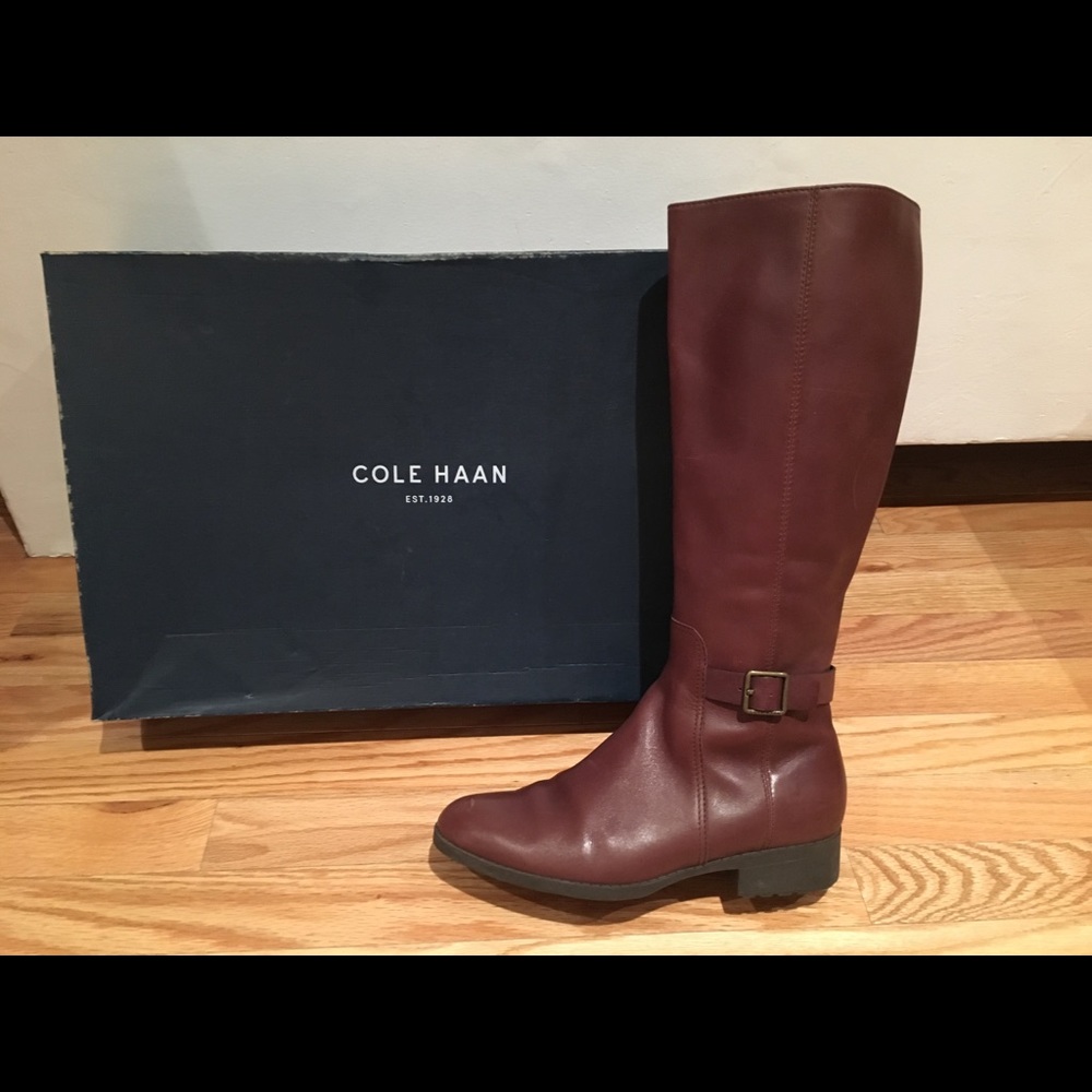 Waterproof brown leather boots